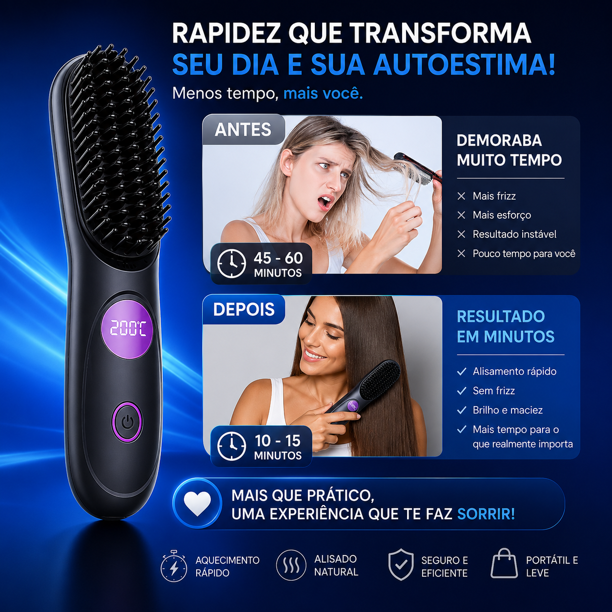 Cepillo Alisador Portátil 2 em 1 | LissGo