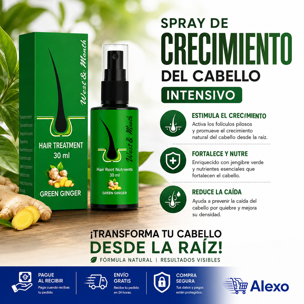 SPRAY DE CRECIMIENTO DEL CABELLO INTENSIVO