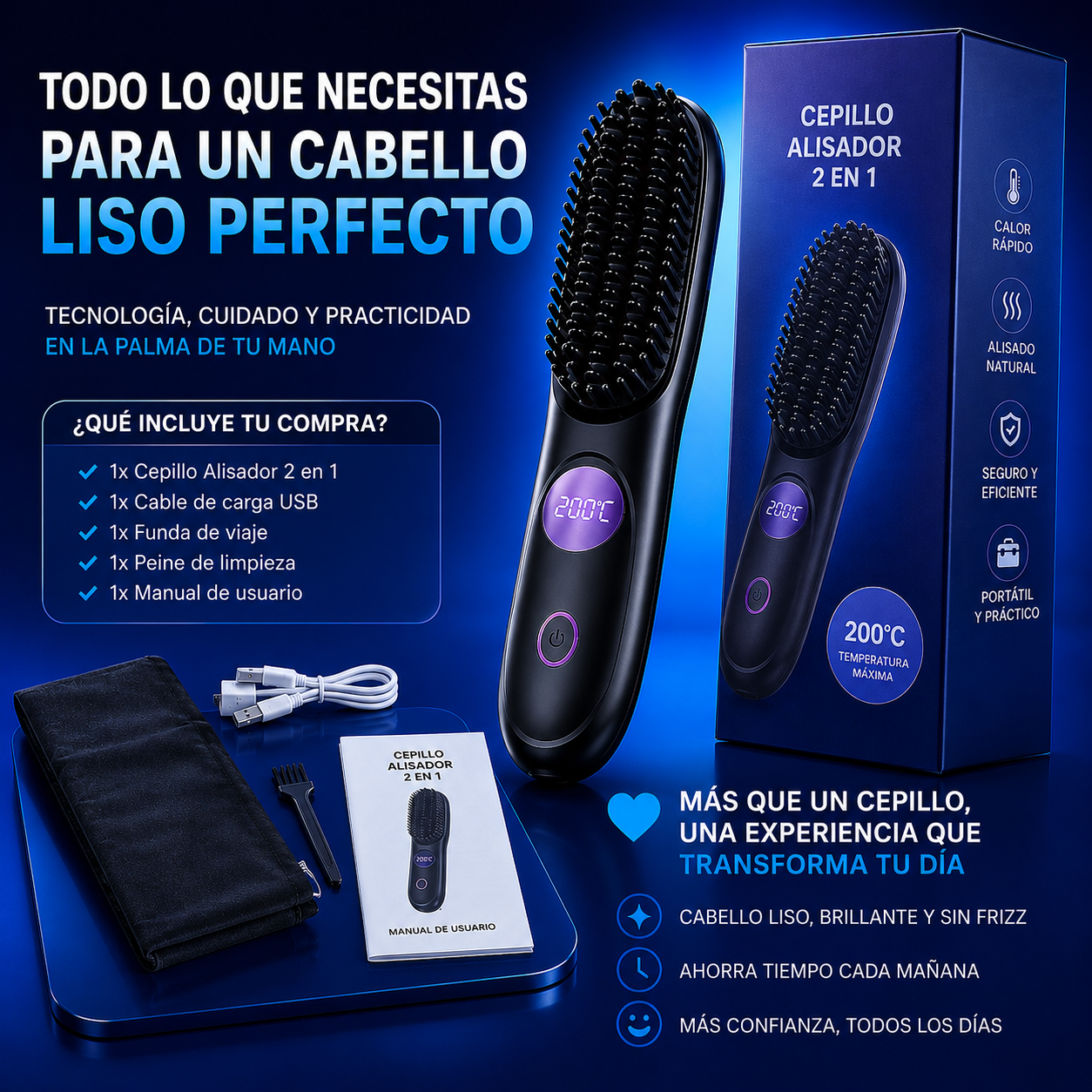 Cepillo Alisador Portátil 2 em 1 | LissGo